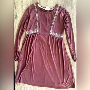 Altar’d State Purple and White Long Sleeve Dress Size Small